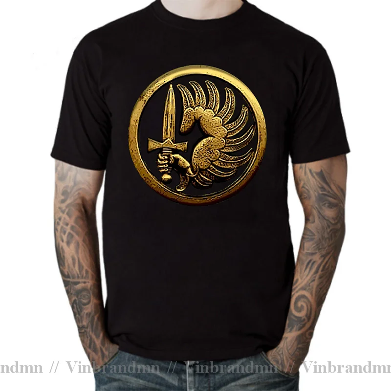 Vintage Antique Brass 3D Print French Foreign Legion Para T Shirt Men Special Forces Military Army Legion Etrangere Logo T-Shirt