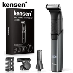 KENSEN S15 Electric Tirmmer for Men Dual-sided Blade IPX6 Waterproof Body Hair Razor Beard Trimmer 2 in 1 Trimmers for Barber