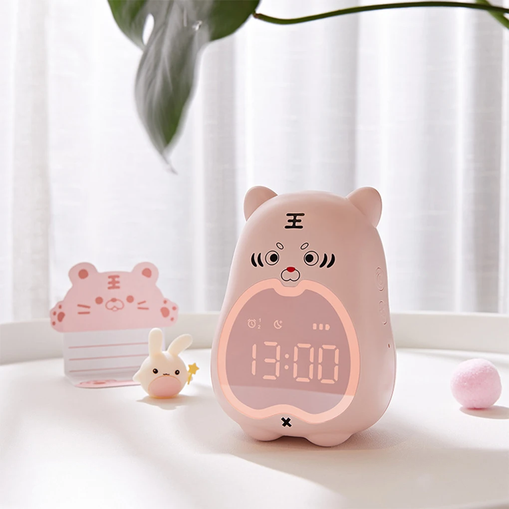 Alarm Clock Clocking Device Desktop Watch Night Light Digital Display Cute Looking Household Accessories Home Supplies
