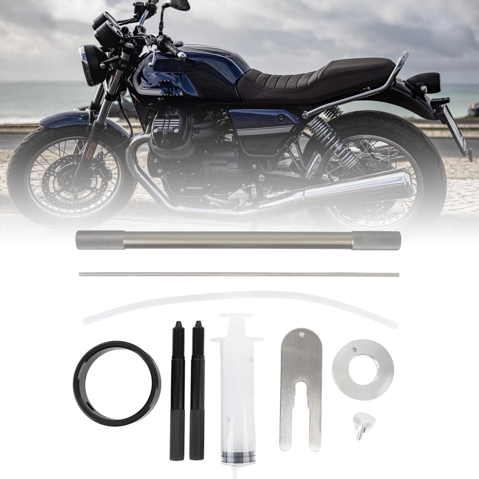 مجموعة أدوات صيانة شوكة الدراجة النارية مجموعة أدوات خدمة الشوكة أداة قضيب المثبط المعدني لمعظم الخرطوشة والشوك المقلوبة