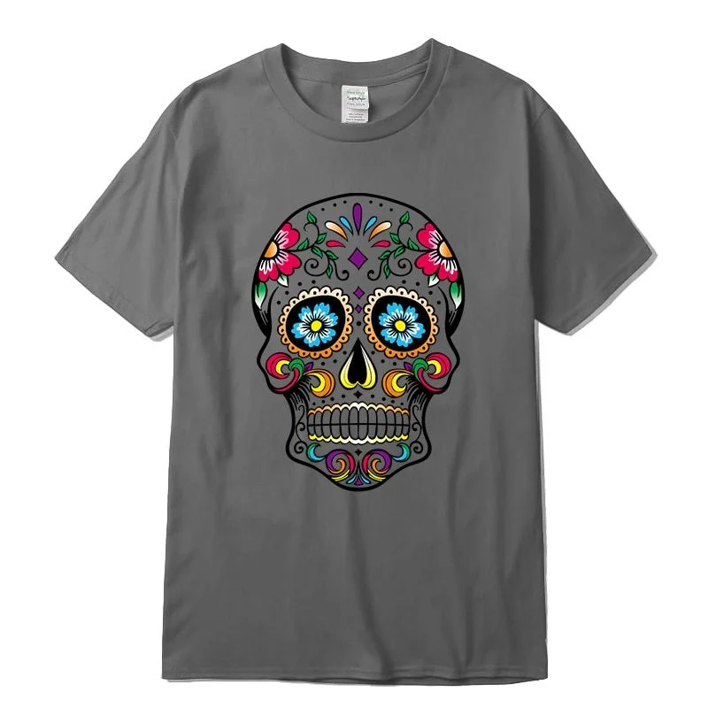 

Men's T-Shirt High Quality Cottont-Shirt Street Style Loose Cool Skull Printed Men T Shirt Casual Short Sleeve For Men