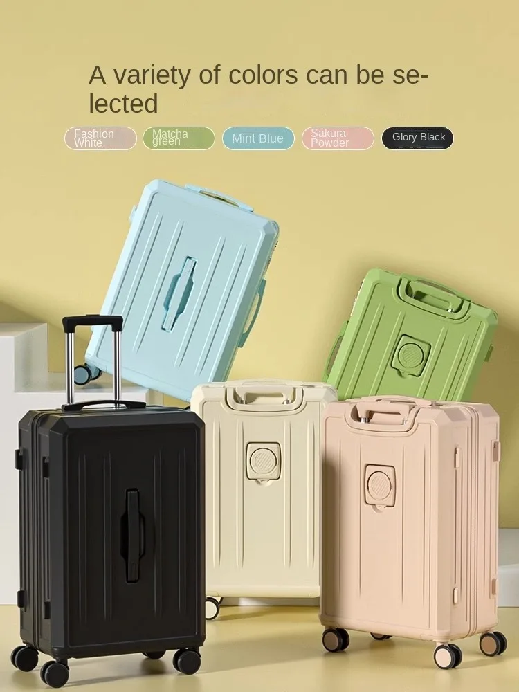 New Fashion Suitcase USB Charging Port Luggage with Cup Holder Trolley Case password Lock Mute Universal Wheel 20/24/28 inch