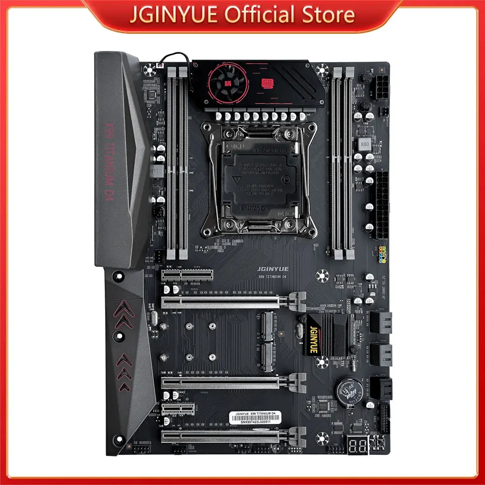 JGINYUE ATX X99 mainboard Intel LGA 2011-3 E5 V3 V4 CPU DDR4 2133 2400 2666MHz 128GB M.2 NVME SATA USB3.0 server X99 TITANIUM D4