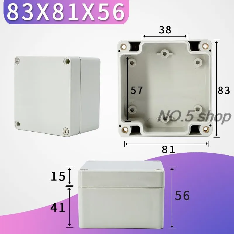 1Pc 83x81x56mm ABS Plastic Waterproof Outdoor Terminal Power Button Box