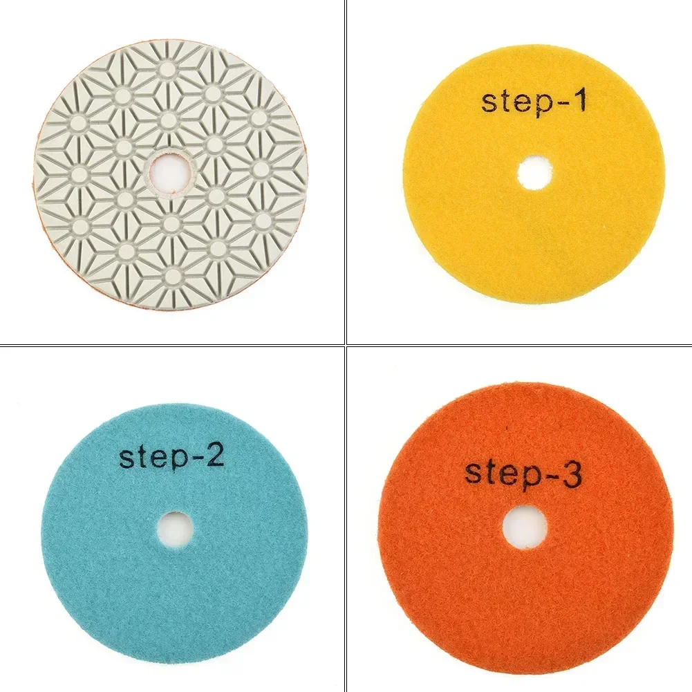 Diamond Polishing Pads Round Sanding Pad Resin Powder Marble Granite Concrete Glass Polishing Pad Wear Resistant Power Tool