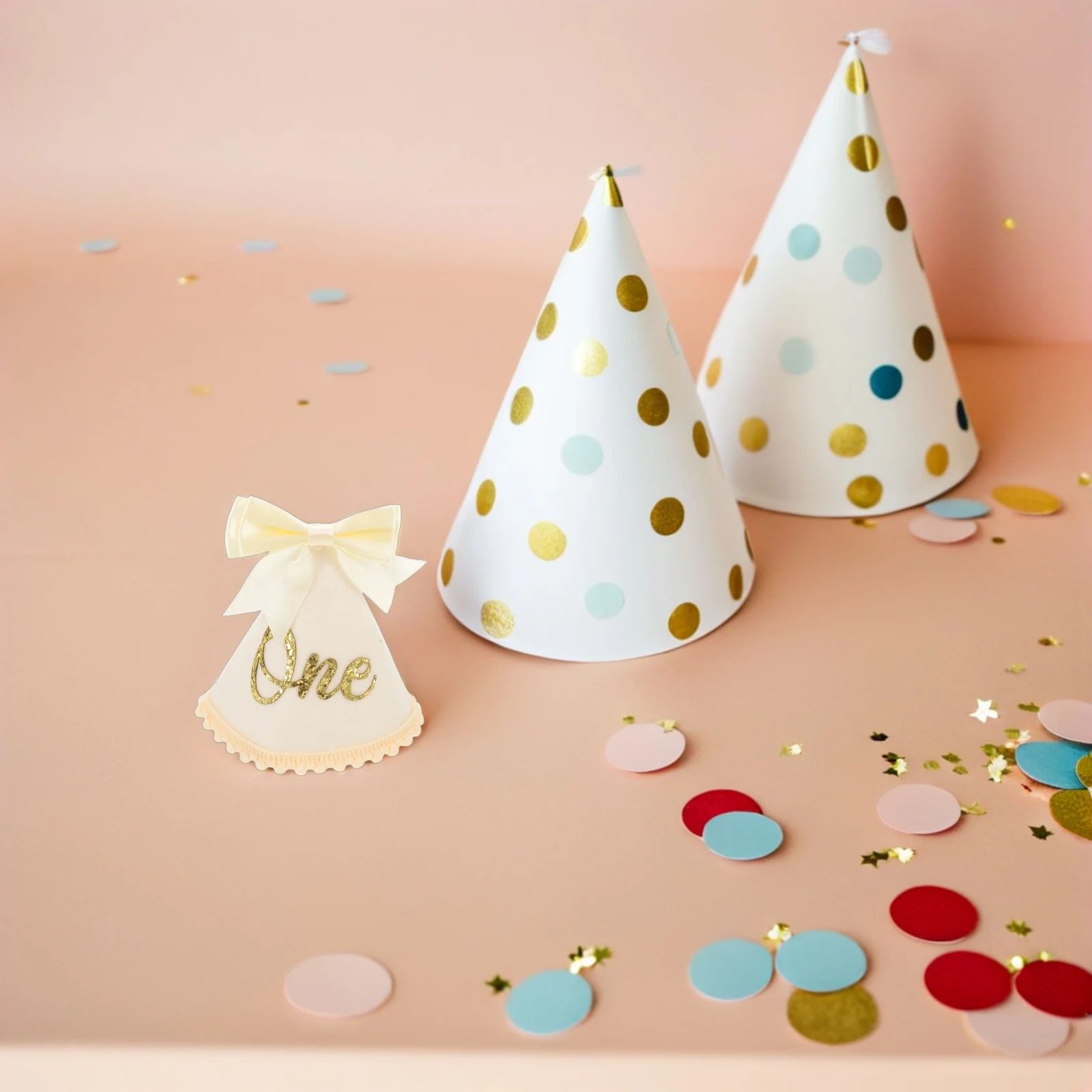 

Birthday Hat Felt Bow Crown 1st Birthday Party Cap Cone Hats Party Hats for Gift
