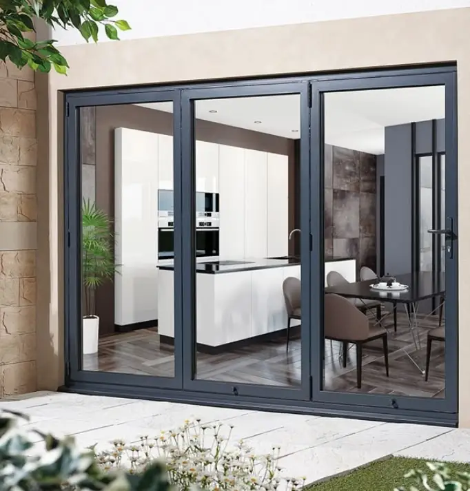 DN Best Price Modern Aluminum Accordion Doors Sun Room Patio Sliding Folding Glass Door Outswing Energy Efficient Bifold Door