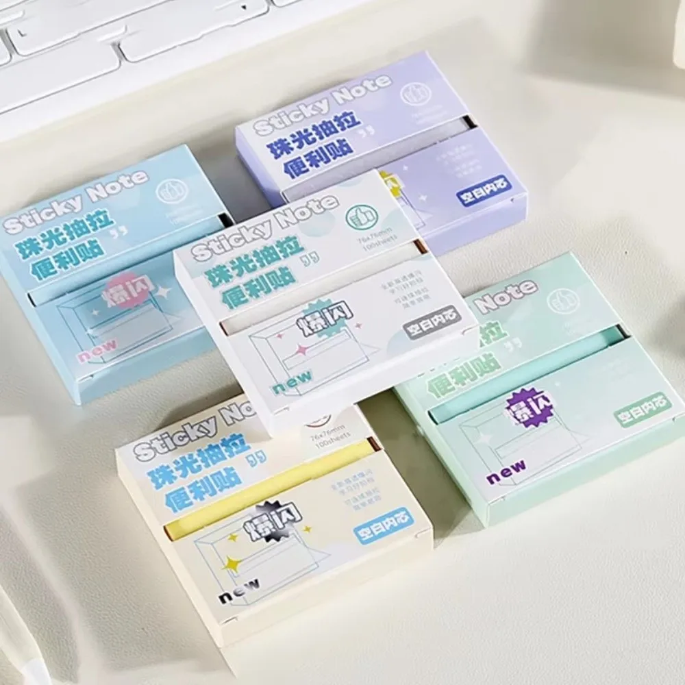 Pull Out Design Sticky Notes Macaron Color Translucent Memo Pad Paper DIY Korean Style Planner Sticker Office School Stationery