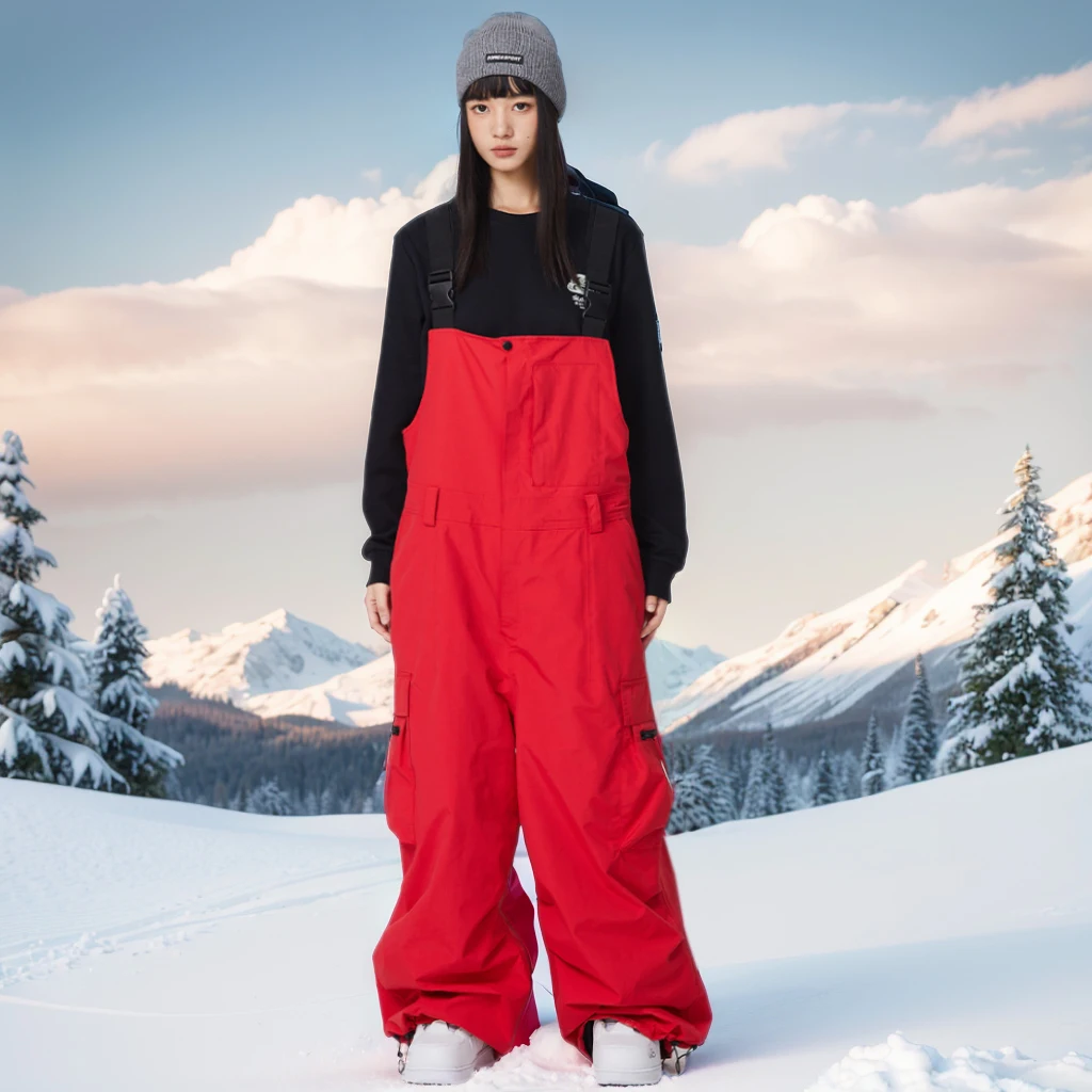 

Winter 2025 Couple Skiing Pants Woman Snow Cargo Pants Loose Snowboard Ski Overalls Clothing Man Alpine Windproof Warm Trousers