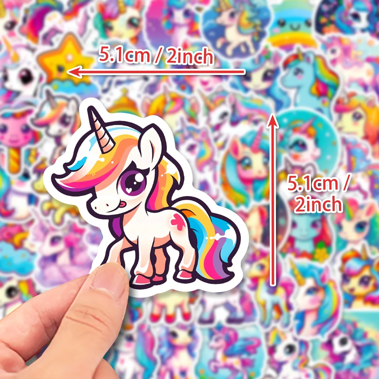 10/50pcs Cartoon Cute Rainbow Unicorn Stickers Aesthetic Scrapbooking Laptop Travel Luggage Laptop Wall Car Decoration Sticker