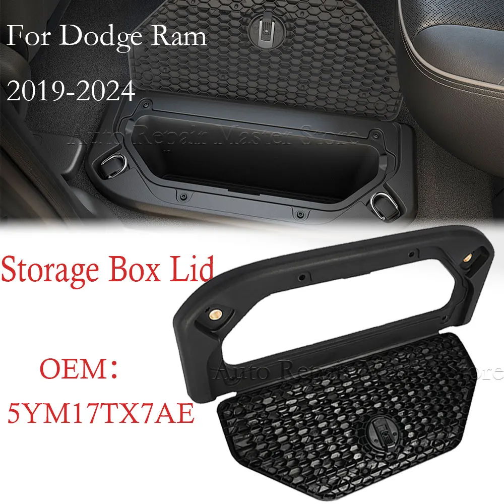

5YM17TX7AE Black Storage Box Lid Cover For Dodge Ram 2019–2024 Left & Right Interior Organizer Trim