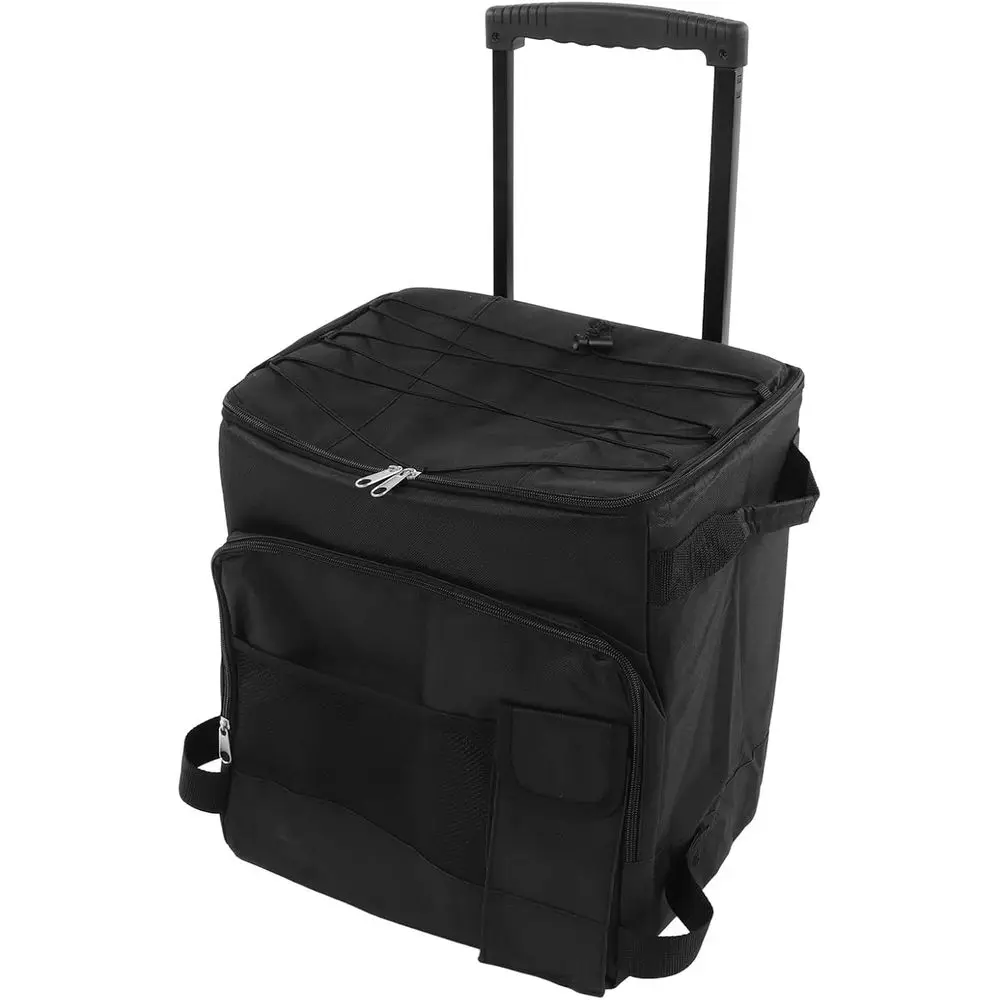 

Portable 43L Insulated Rolling Cooler Bag with Wheels for Camping, Picnics, and Outdoor Adventures in Black
