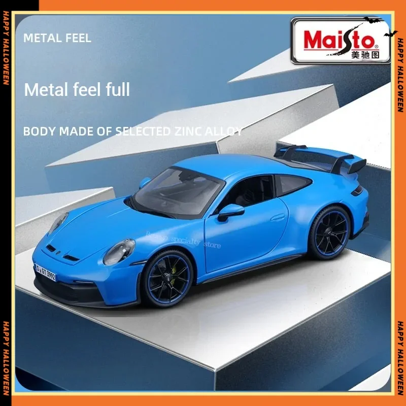 Modello di auto Maisto 1:18 2022 Porsche 911 GT3 collezione in lega pressofusa rossa ornamento statico regalo giocattolo per auto con controllo