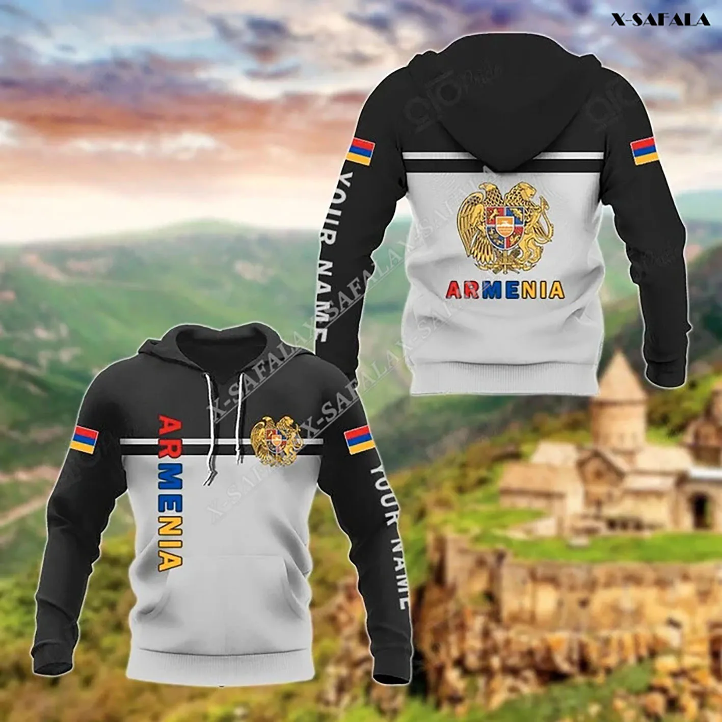 

Armenia Coat Of Arms Country Flag 3D Printed Zipper Hoodie Men Pullover Tracksuit Outwear Casual Coat