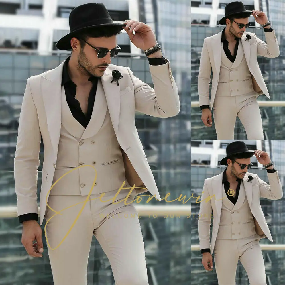 

Mens Suits 3 Piece Casual Tuxedos For Wedding Groomsmen Suits Men Men Prom Suit Wedding Tuxedo Costume Homme Mariage 2023