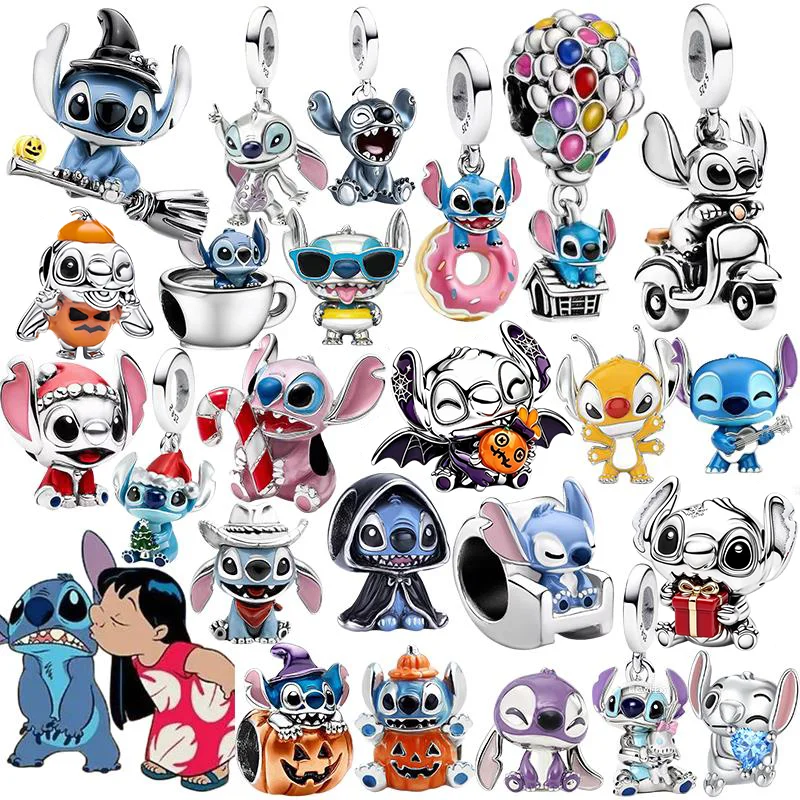 925 Silver DSN The Girl And Blue Koala Charms Bead Pendant Fit Original Bracelet Necklace DIY Women Birthday Party Jewelry Gift