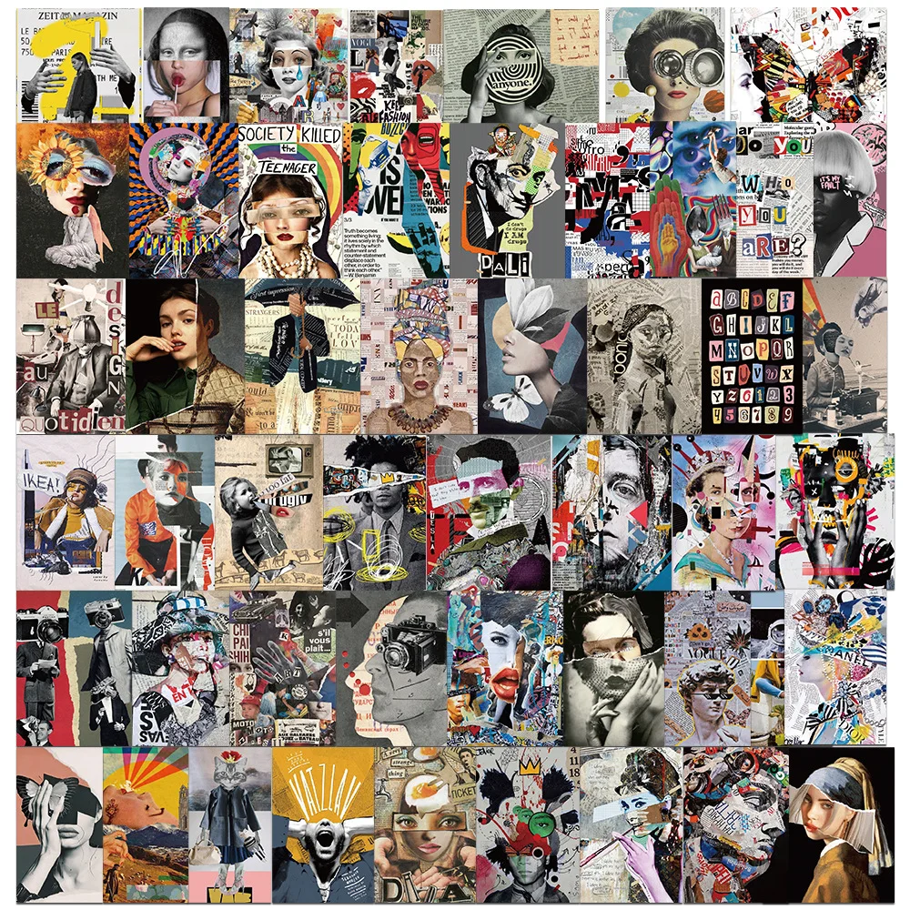 50PCS Modern Art Magazine Cover Graffiti Sticker DIY Luggage Laptop Phone Skateboard Sticker