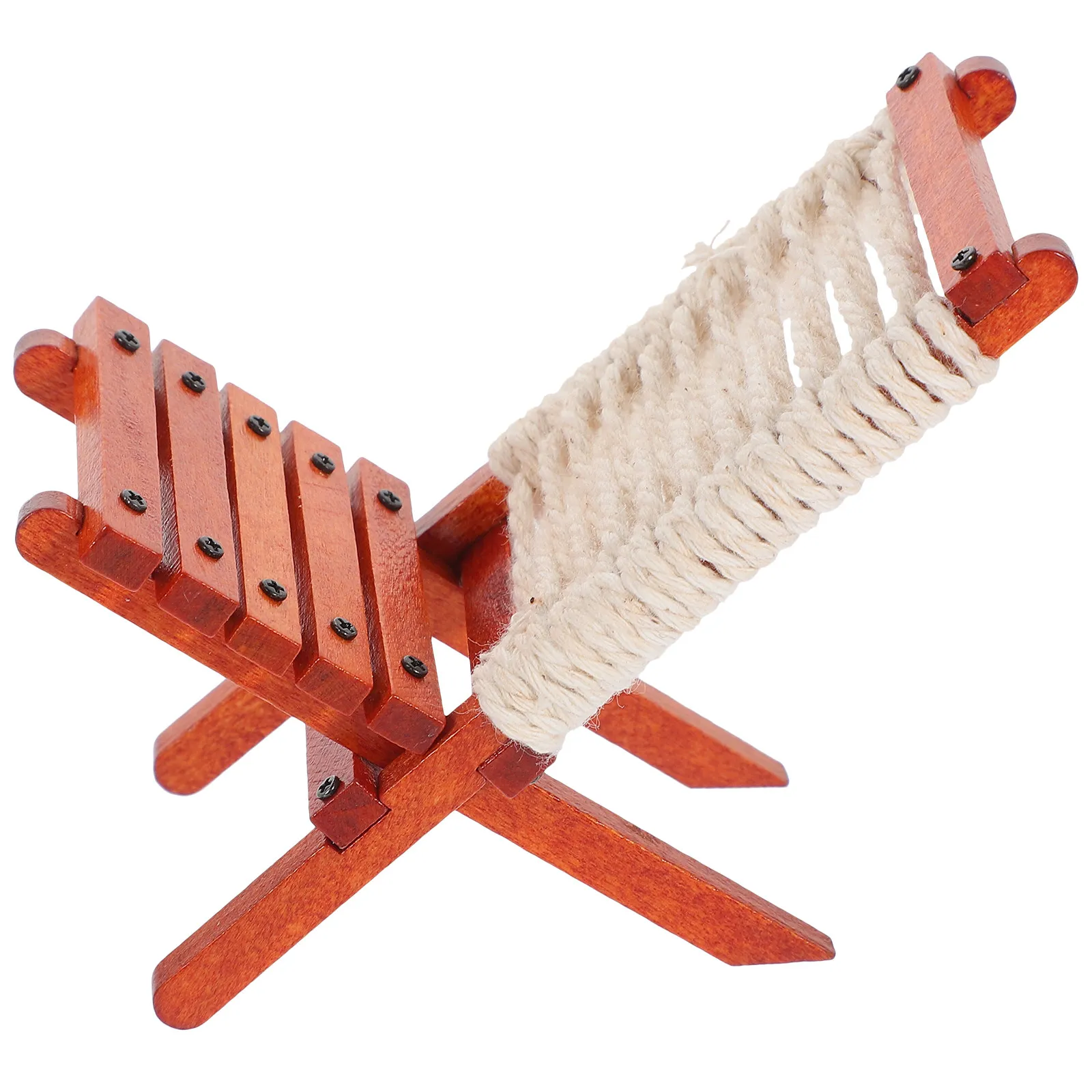 Miniature Outdoor Backrest Chair Wood Foldable Simulated Lounge Small Lightweight Mini House Decoration Outdoor Relax Seat