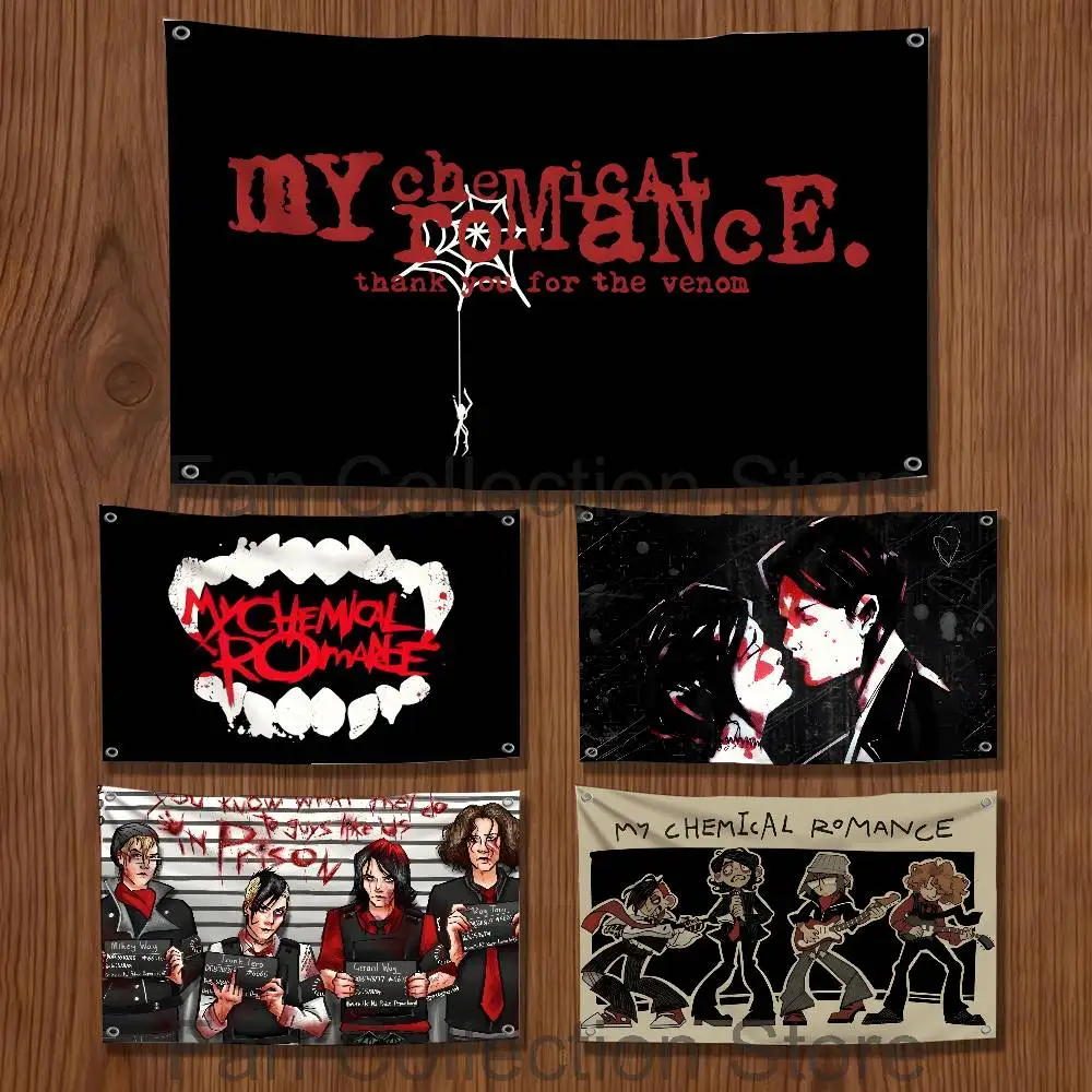 My C-Chemical Romance MCR Flag Tapestry Banner For Bedroom Outdoor Living Room Restaurant Bar Wall Decor Party