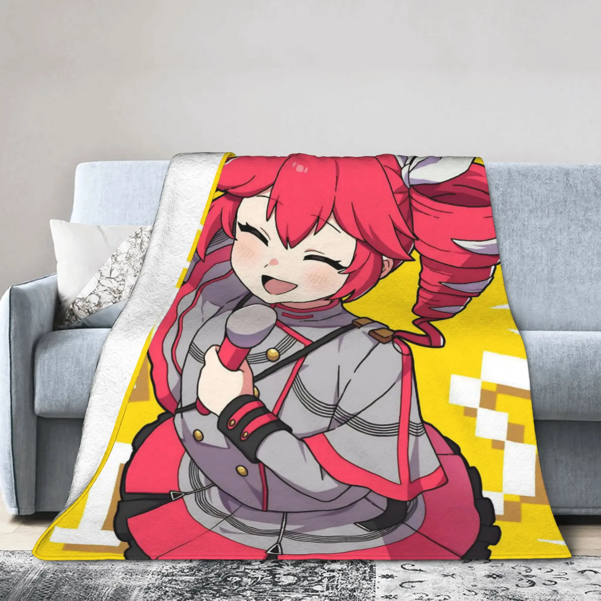 Kasanes Tetos Blankets Fleece Summer Air Conditioning Cartoon Vtuber Lightweight Thin Throw Blanket for Sofa Plush Thin Quilt