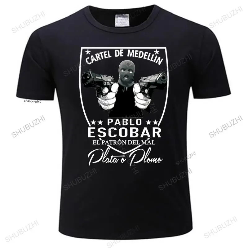 cotton men summer casual tees brand clothing CARTEL DE MEDELLIN PABLO ESCOBAR unisex casual tops for him plus size teeshirt