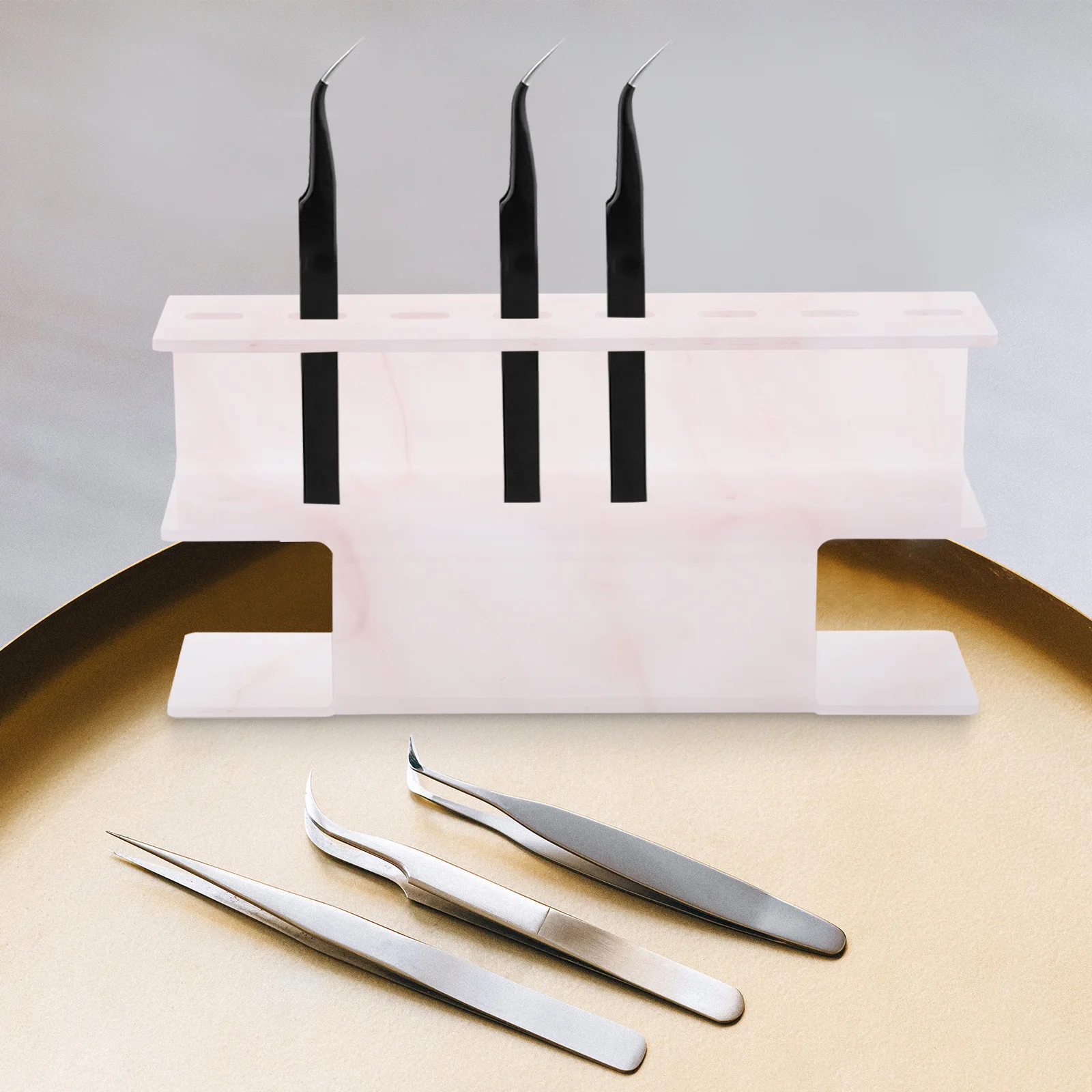 2 pezzi pinzette per ciglia in acrilico organizzatore stand espositore porta strumenti per trucco forniture per estensione ciglia acrilico organizzare rack