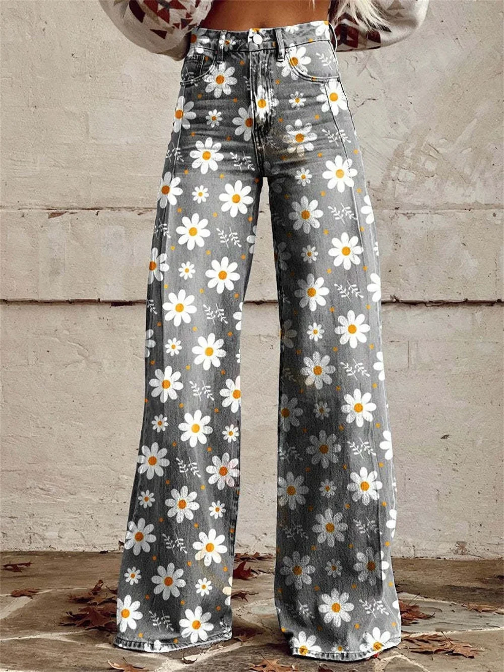Pantalon taille haute en Denim pour femmes, mode rétro, jambes larges, ample, Harajuku Y2k, Streetwear, 2025