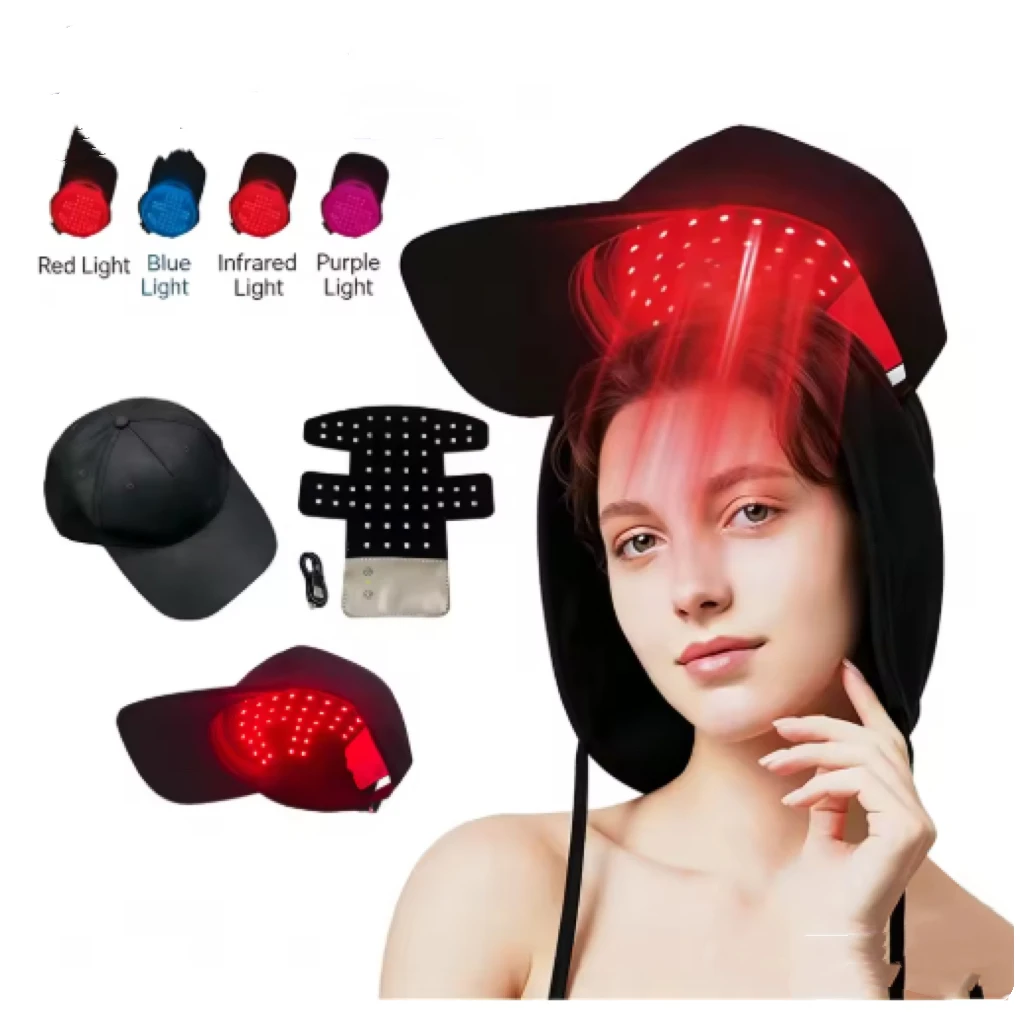 LED hair growth cap electrotherapy helmet - Infrared and red light therapy - Reduces hair loss on scalp