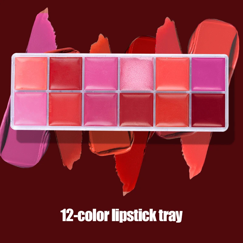 Palette de rouge à lèvres 12 couleurs, velours mat, hydratant, brillant à lèvres, imperméable, résistant aux couleurs