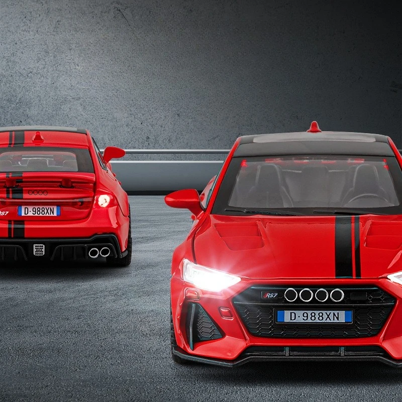 1:32 Audi RS7 Sportback จําลอง Diecast โลหะผสมรุ่นรถเสียงดึงกลับคอลเลกชันของเล่นเด็กของขวัญ