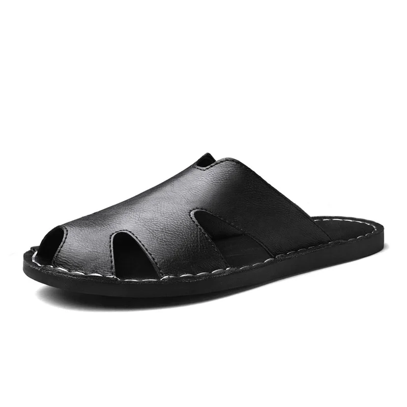 

Men's Closed Toe Breathable Slide Sandals, Non-Slip Casual Summer Beach Slippers for Outdoor Walking
