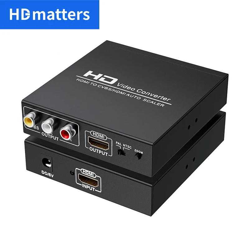 

HDMI to AV Converter Scaler 1080P HDMI to RCA HDMI Splitter HDMI and RCA Display simutaneously HDMI to RCA out for PS5 PS4 Xbox