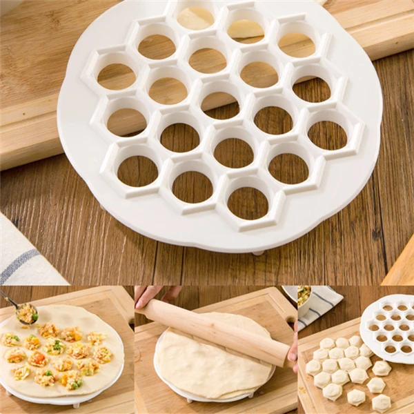 New Design Kitchen DIY Friendly Fast Make Dumplings Jiaozi Machine Pastry plastic 19 Holes Maker Mold