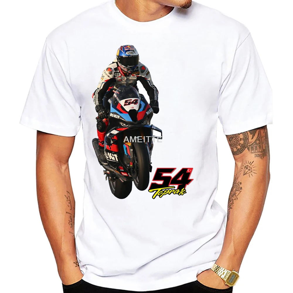 New Toprak Razgatlioglu 54 GP Race Legend T-Shirt Men Short Sleeve Boy Adventure Sport Casual White Tops Motorcycle Riding Tees