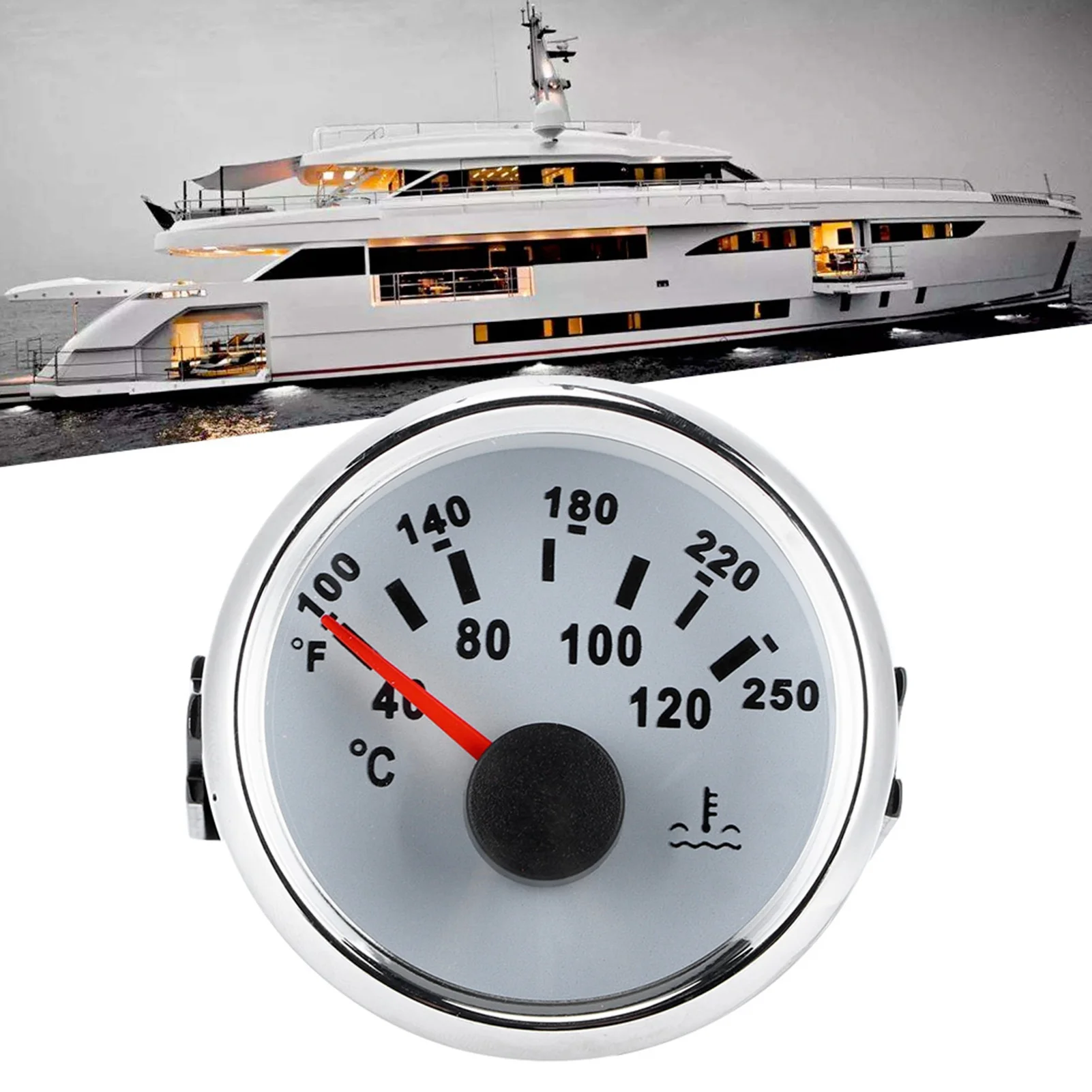 52 mm/2 inch watertemperatuurmeter voor scheepsmotoren 40-120 ℃   Temp Meter for Boat RV