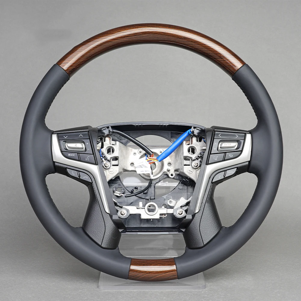 

Wooden Design Leather Car Steering Wheel for Reiz Land Cruiser Corolla RAV4 Camry Hilux Prado to Land Cruiser LC200