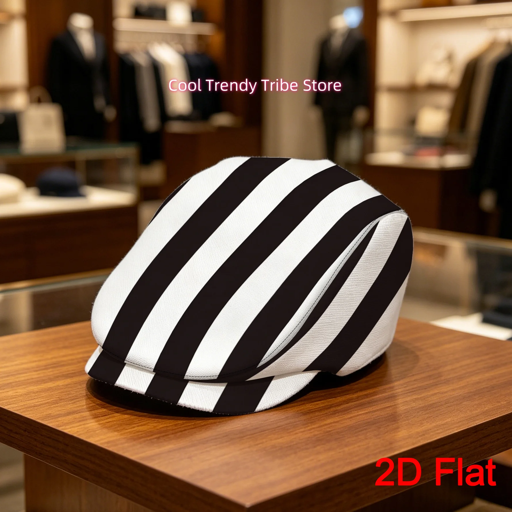 1pc Men's Vintage Gatsby Cap with Vertical Stripes - Lightweight Suitable for Christmas Parties, Valentine's Day, Weddings, Prom