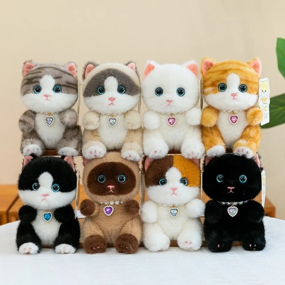 New Realistic Kitten Shape Cat Keychain Sitting Cat Furry Cat Pendant Lying Cat Soft Keychain For Bag Decoration