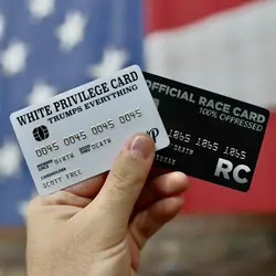 1PC White Privilege Card Credit Card Trumps Everything Official Race Card Gag Novelty Wallet Size Collectable Laminated Gift