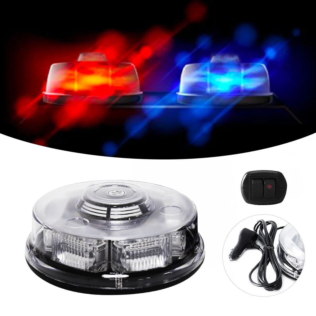 Magic colorM Police Light Flashing Beacon Strobe Alarm Signal LED Roof Warning  Emergency Lamp LED Red Blue Car Truck Magnetic