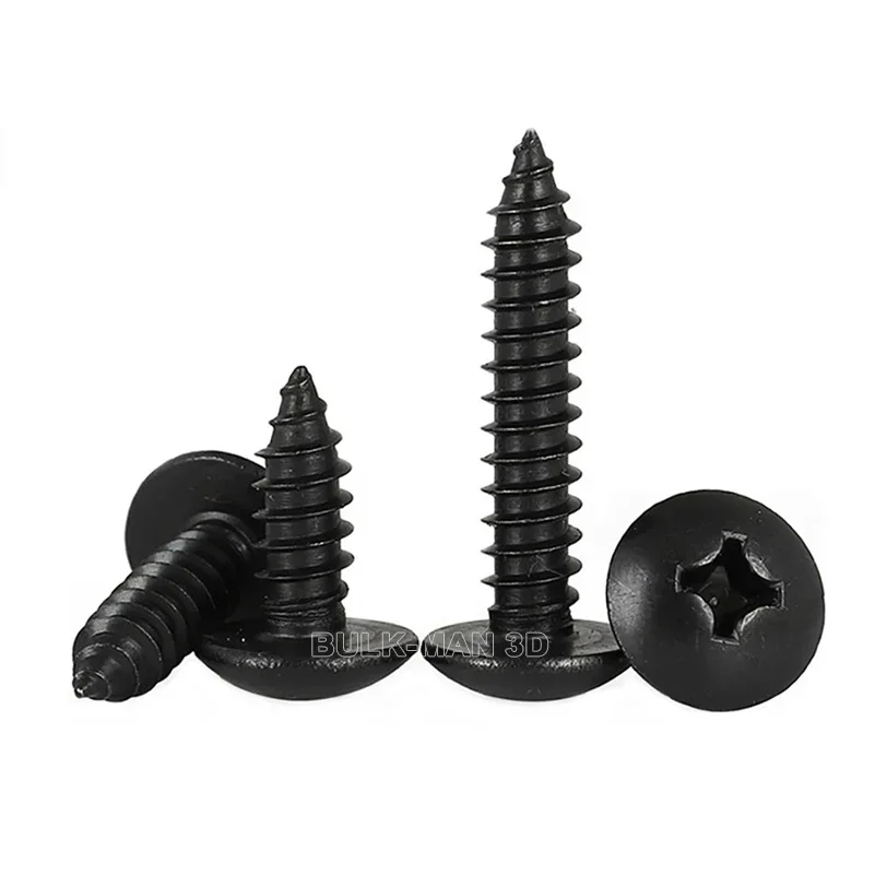 10/20/50pcs M3 M4 M5 Aço Carbono Preto Treliça de Madeira Parafuso Cera Parafusos Auto-roscantes