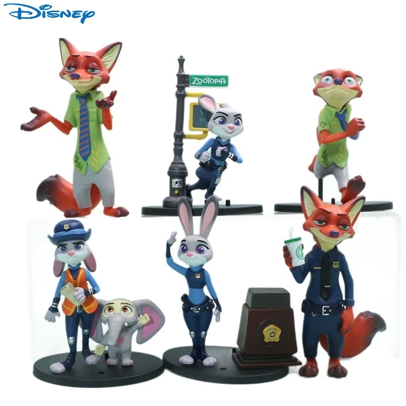 

6 шт. DisneyZootopia JudyAnd Nick'S Story Series слепая коробка аниме фигурки фигурки модель куклы подарок детская настольная коллекция игрушек