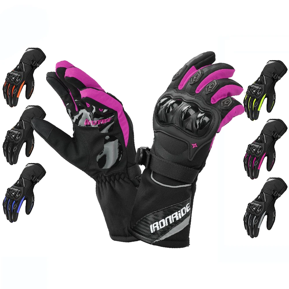 Women Men Motorcycle Gloves Touch Screen Warm Windproof Motocross Protective Gloves Anti-Slip Winter Waterproof Riding Gloves