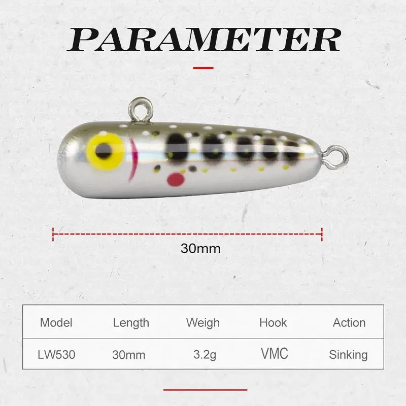 Hunthouse SWIMMER II Pencil Fishing Lure 30mm 3.2g Sinking Hard Mini Bait For Bass Tackle Long Casting Artificial Wobbler LW530