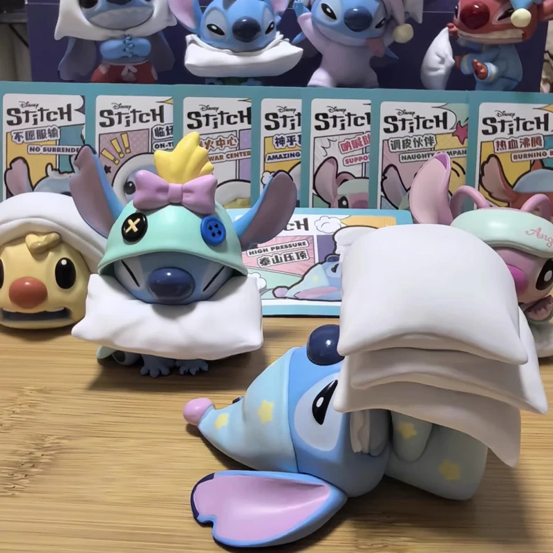 Miniso Disney Blind Box Stitch Poduszka Fight Seria Model Śliczna Kolekcja Ozdoby Dekoracyjne Anime Zabawka Dla Dzieci Prezent Urodzinowy