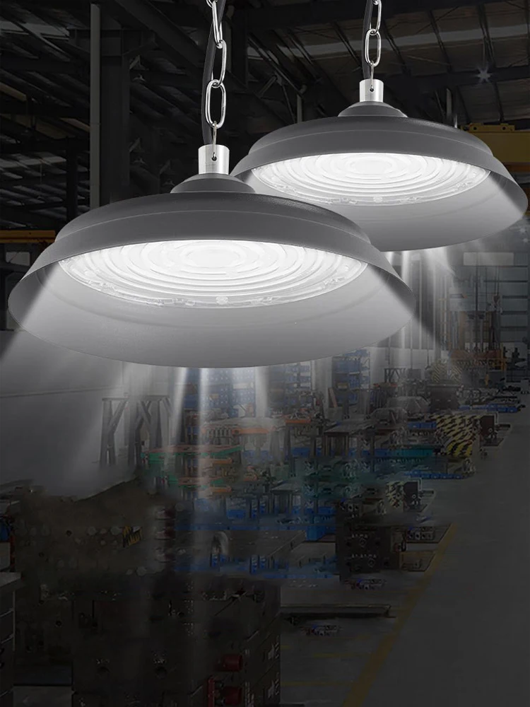 Super Bright LED High Bay Lights 50W/100W/200W Waterproof UFO Commercial Industrial Warehouse Garage Workshop Lighting