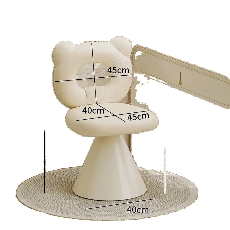 

Cream wind makeup stool girls bedroom dresser chair light luxury simple dressing stool rotating makeup chair manicure chair