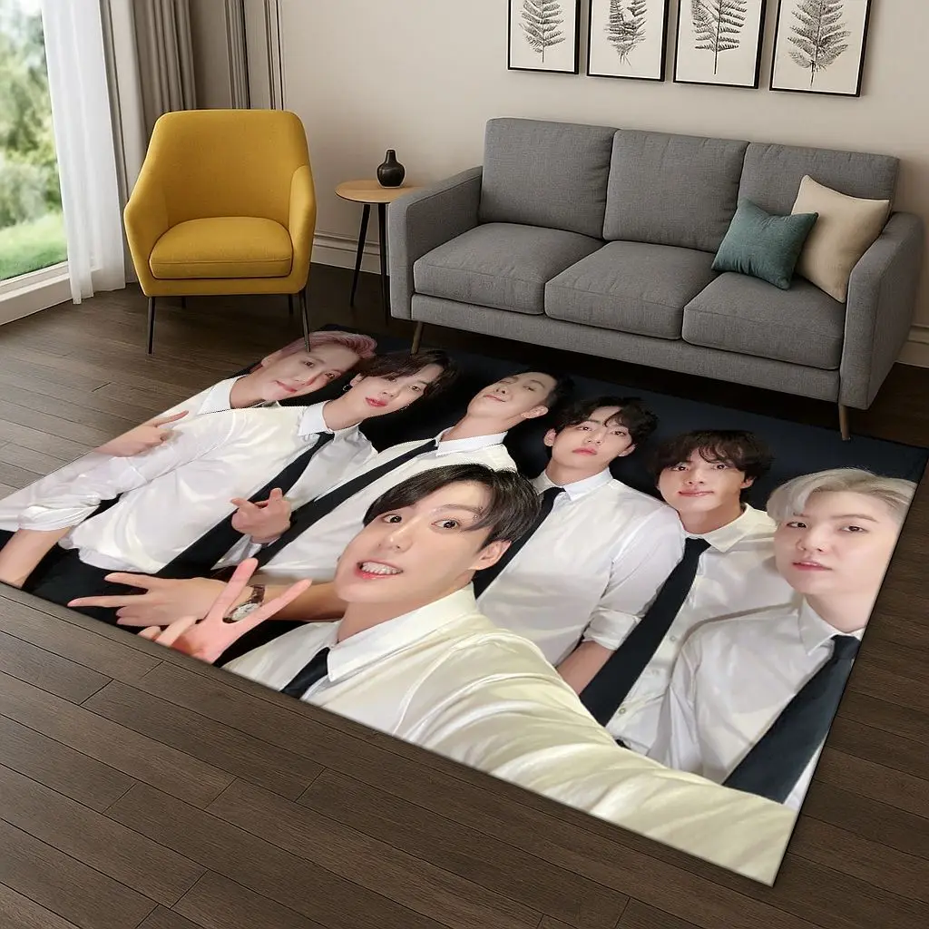 Kpop Star B-BTS Kim JIN SUGA V السجاد البساط لغرفة النوم غرفة المعيشة أريكة المنزل ممسحة ديكور المنزل ، منطقة البساط سجادة أرضية غير قابلة للانزلاق هدية #4