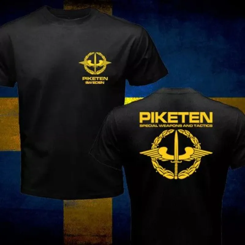 الاتجاه 25 صيف جديد السويدية SWAT Jingcha Polisen القوات الخاصة نفس المطبوعة القطن تي شيرتات قصيرة الاكمام الرجال الملابس