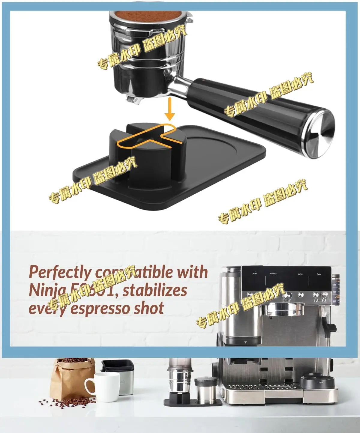 Tamping Mat for Ninja Luxe Cafe Espresso Machine ES601 Food-Grade Silicone  Tamper Holder Non-Slip Accessories
